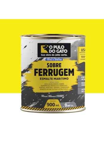 Sobre Ferrugem Esmalte Marítimo O Pulo do Gato, 900G Amarelo - Uso Interno e Externo