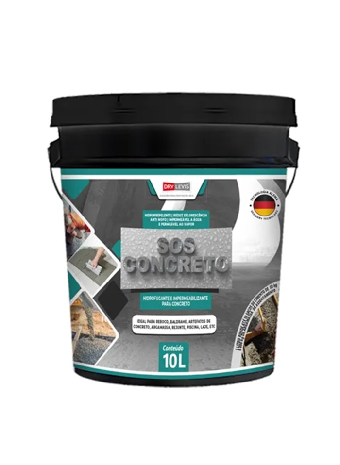 SOS Concreto Drylevis, 10L – Proteção Duradoura Contra Umidade e Corrosão