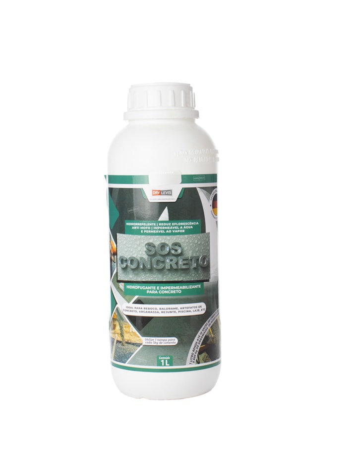 SOS Concreto Drylevis, 1L – Proteção Duradoura Contra Umidade e Corrosão