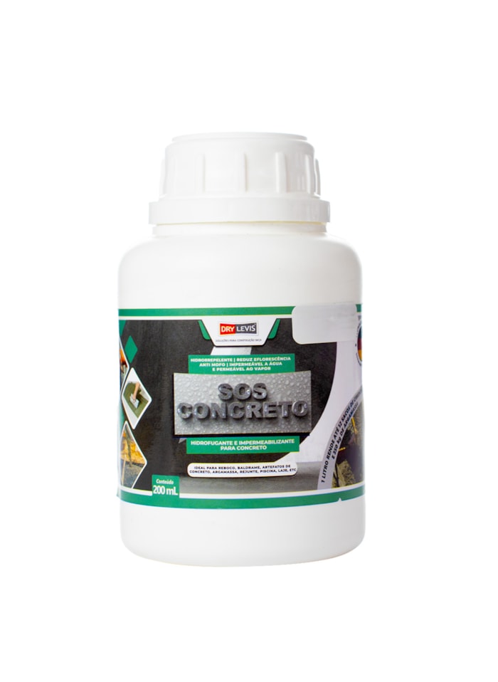 SOS Concreto Drylevis, 200ml – Proteção Duradoura Contra Umidade e Corrosão