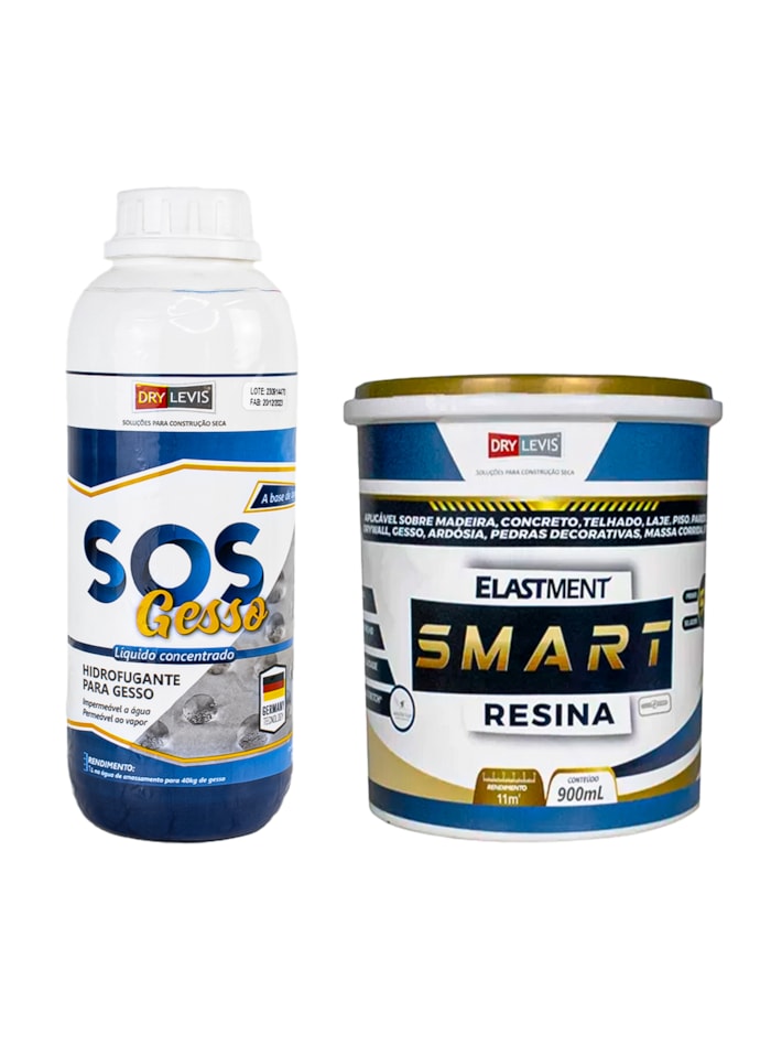 SOS Gesso Hidrofugante para Gesso 1L + Smart Resina 900ML