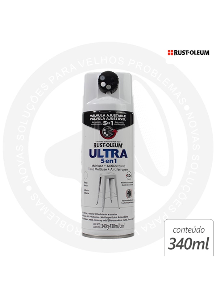 Spray Ultra 5 em 1 Brilhante Branco 340g - Rust Oleum