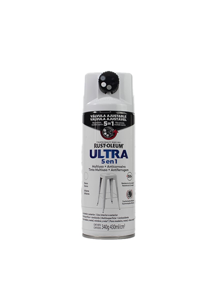 Spray Ultra 5 em 1 Brilhante Branco 340g - Rust Oleum