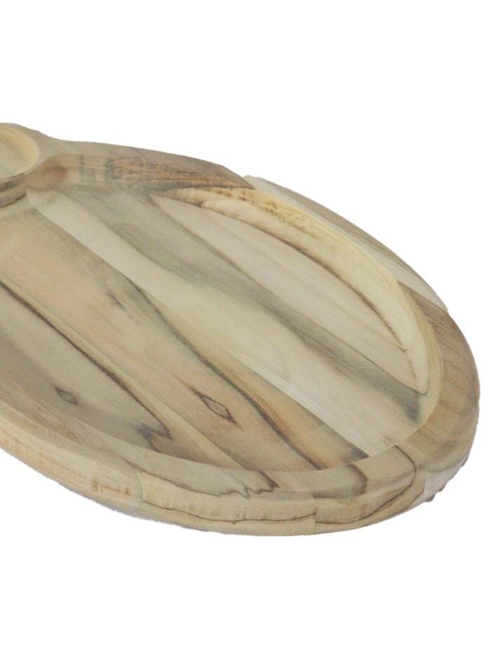 Tabua de Madeira Crua - Formato Espelho c/ Petisqueira