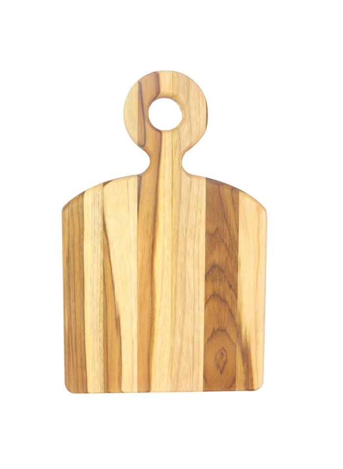 Tabua de Madeira Tratada - Formato Quadrada c/ Cabo 38x24cm