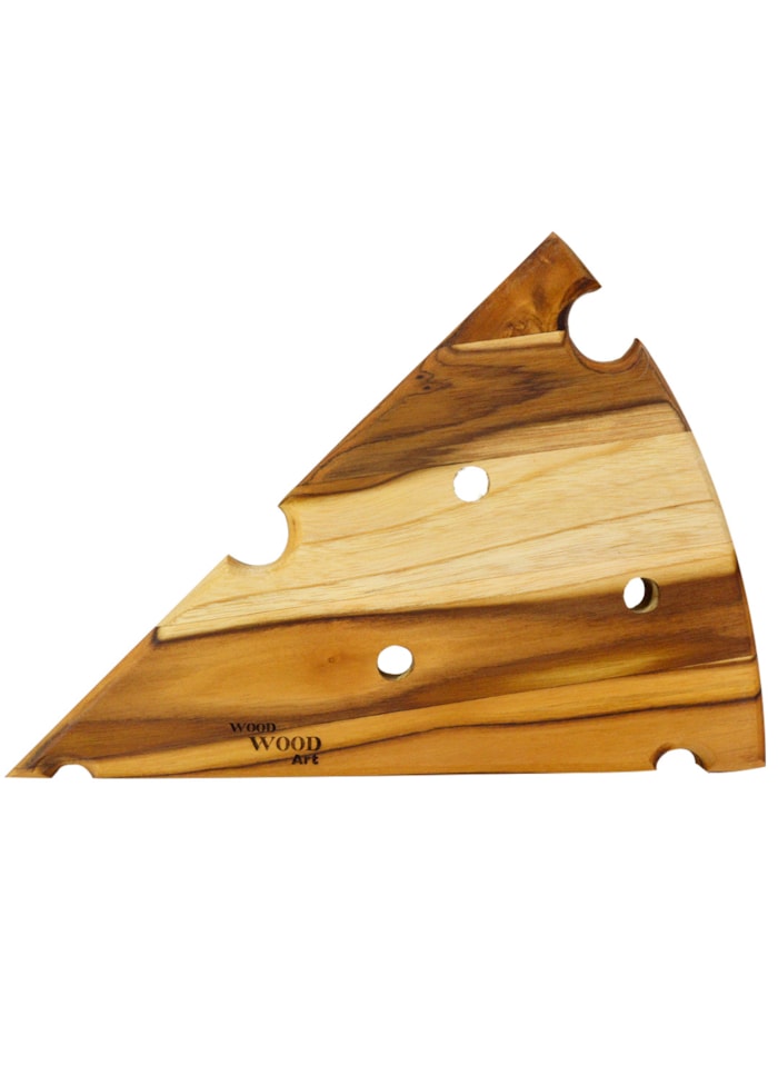 Tabua de Madeira Tratada - Formato Quejo 25,5x19,5cm