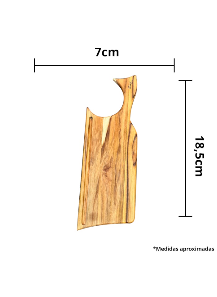 Tabua de Madeira Tratada - Formato Retangular Fino c/ Alça