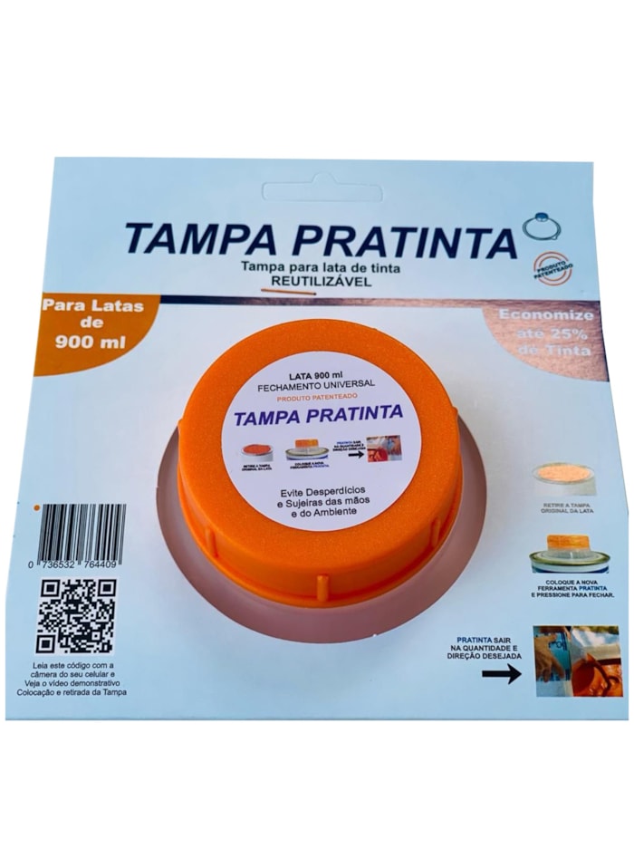 Tampa para tinta  900 ml  Fechamento Universal Pratinta