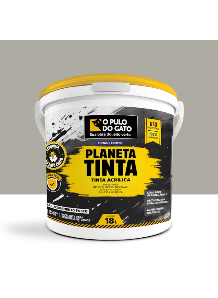 Tinta Acrílica Planeta Tinta 18L Cinza Netuno - Pulo do Gato