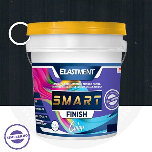 Tinta Elástica Smart Color Semi Brilho 3,6L Preto