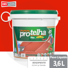 Tinta Impermeabilizante Protelha Plus Semi Brilho 3,6L Vermelho Óxido