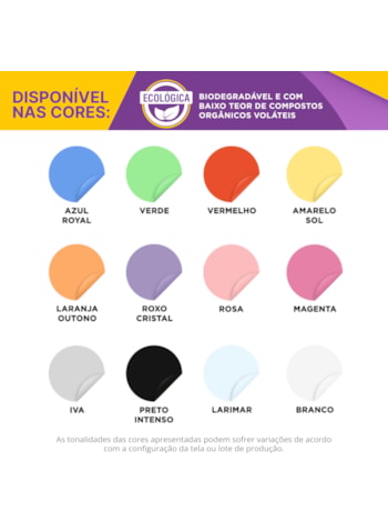 Tinta Removível Skin Color Cristal, 900ML Amarelo Sol - Fácil de Aplicar, Pronto para Uso