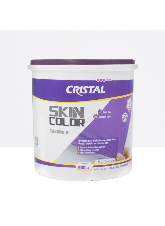 Tinta Removível Skin Color Cristal 900ML, Branco - Fácil de Aplicar, Pronto para Uso