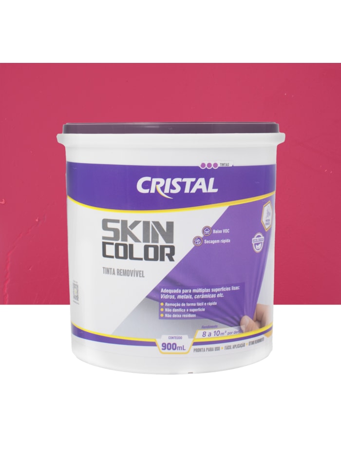 Tinta Removível Skin Color Cristal, 900ML Magenta - Fácil de Aplicar, Pronto para Uso