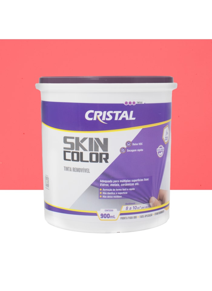 Tinta Removível Skin Color Cristal, 900ML Rosa - Fácil Aplicação, Pronto para Uso