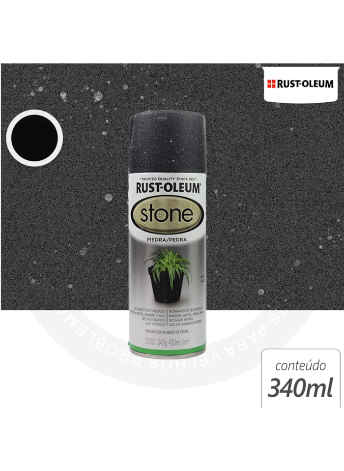 Tinta Spray Efeito Pedra Rust-Oleum 340G Preto