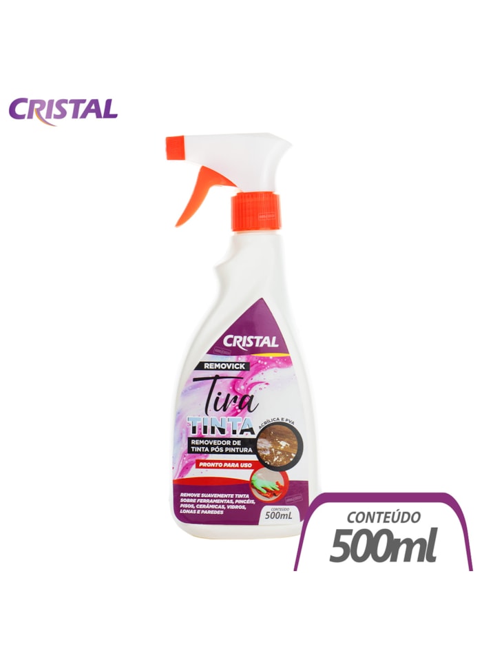 Tira Tintas Cristal, 500ml Incolor - Removedor de Tinta, Econômico e Multiuso