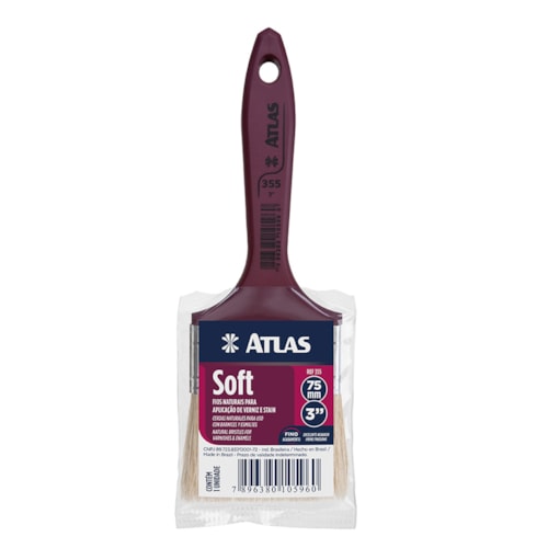 Trincha Média para Pintura Soft 3" Atlas