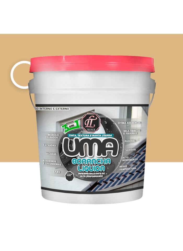 Uma Borracha 3 em 1 LT Shine, 20KG Camurça - Elastomérico, Impermeabilizante