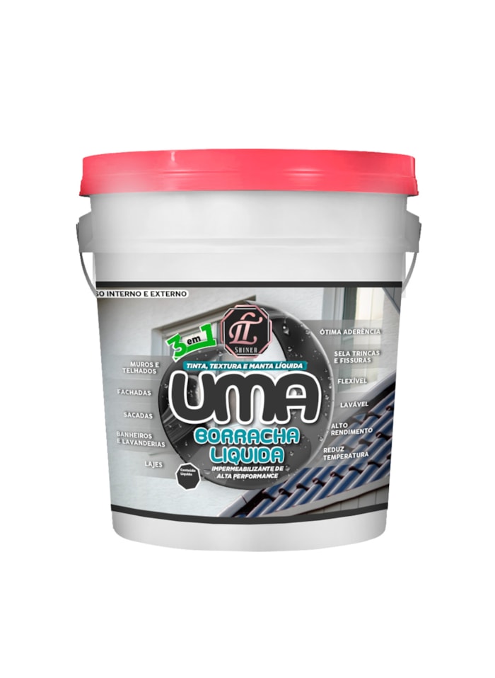 Uma Borracha 3 em 1 LT Shine, 20KG Elefante - Elastomérico, Impermeabilizante