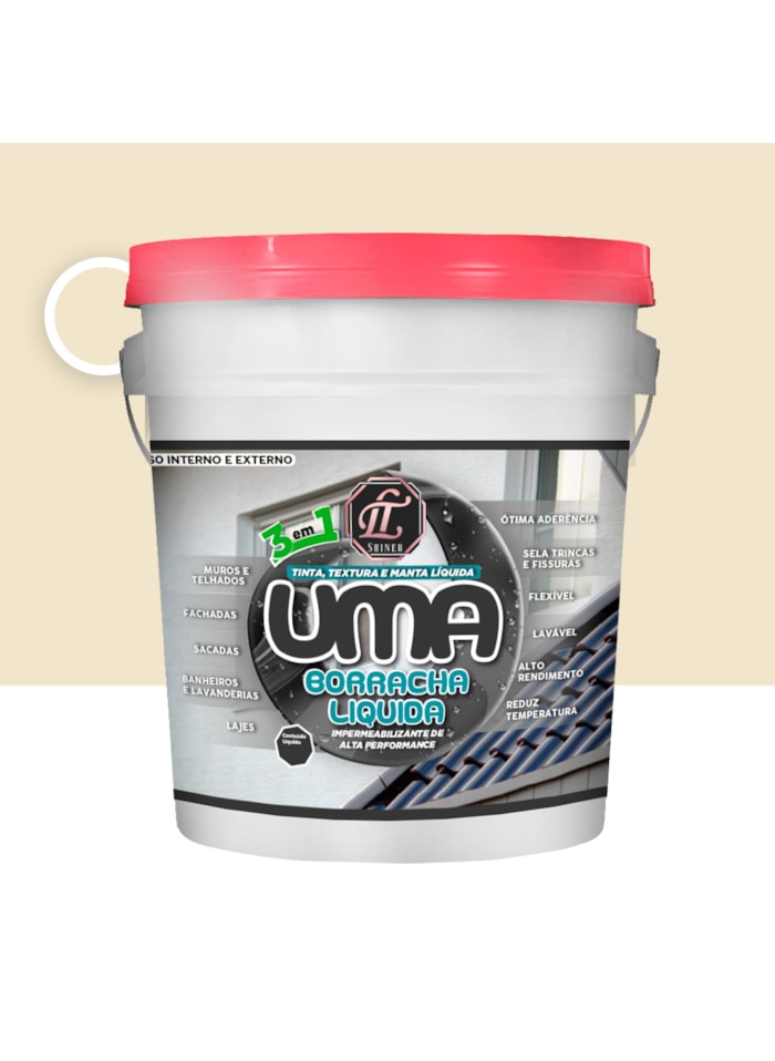 Uma Borracha 3 em 1 LT Shine, 20KG Palha - Elastomérico, Impermeabilizante