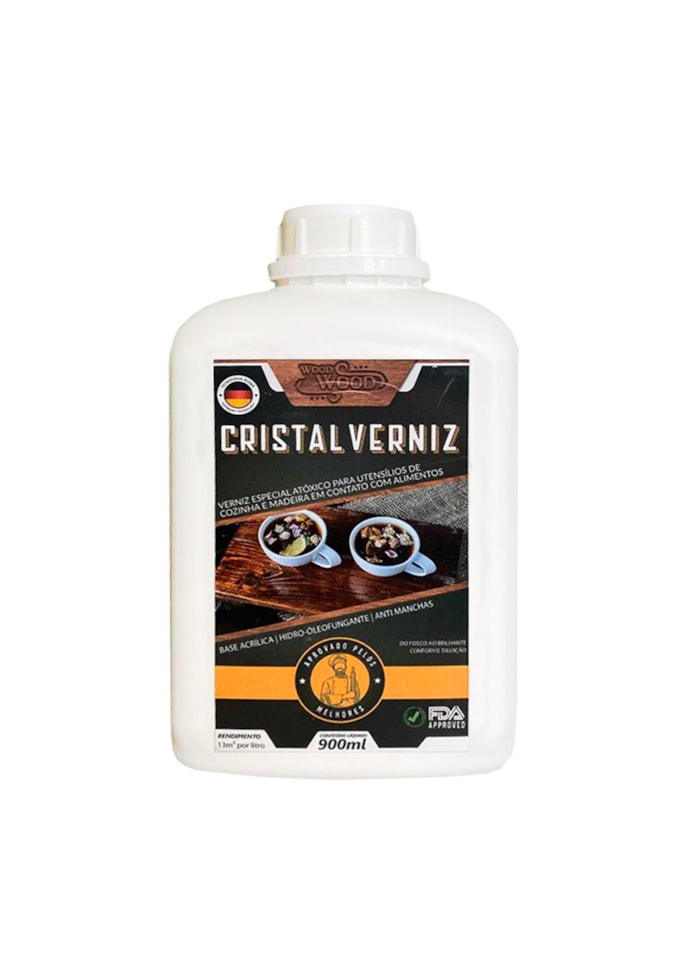Verniz Cristal  Incolor Atóxico Wood Wood 900ML