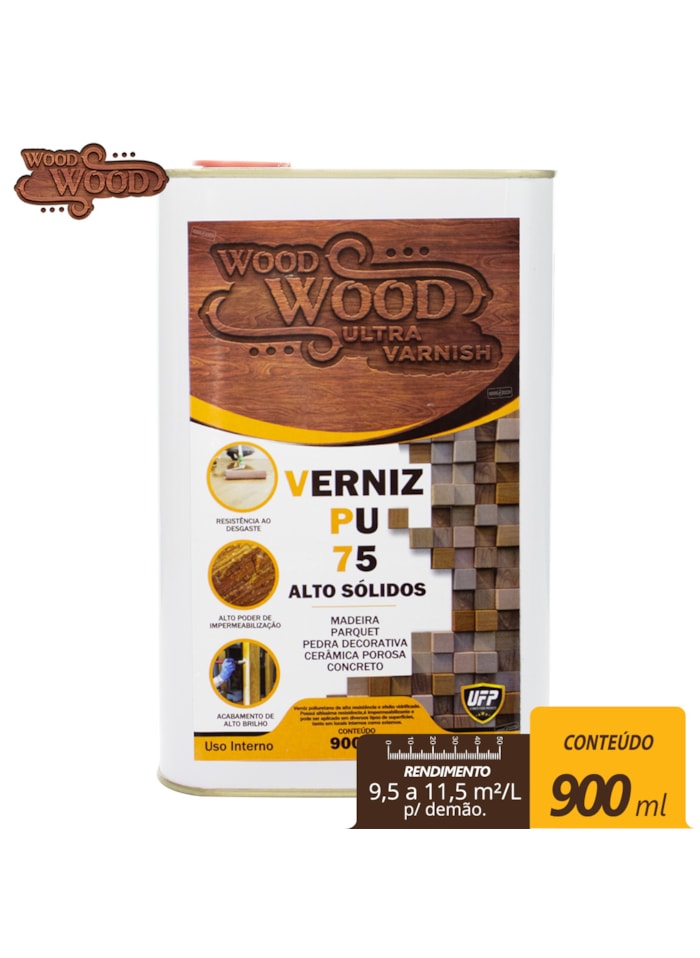 Verniz Madeira Wood Wood Verniz PU 75 900ML
