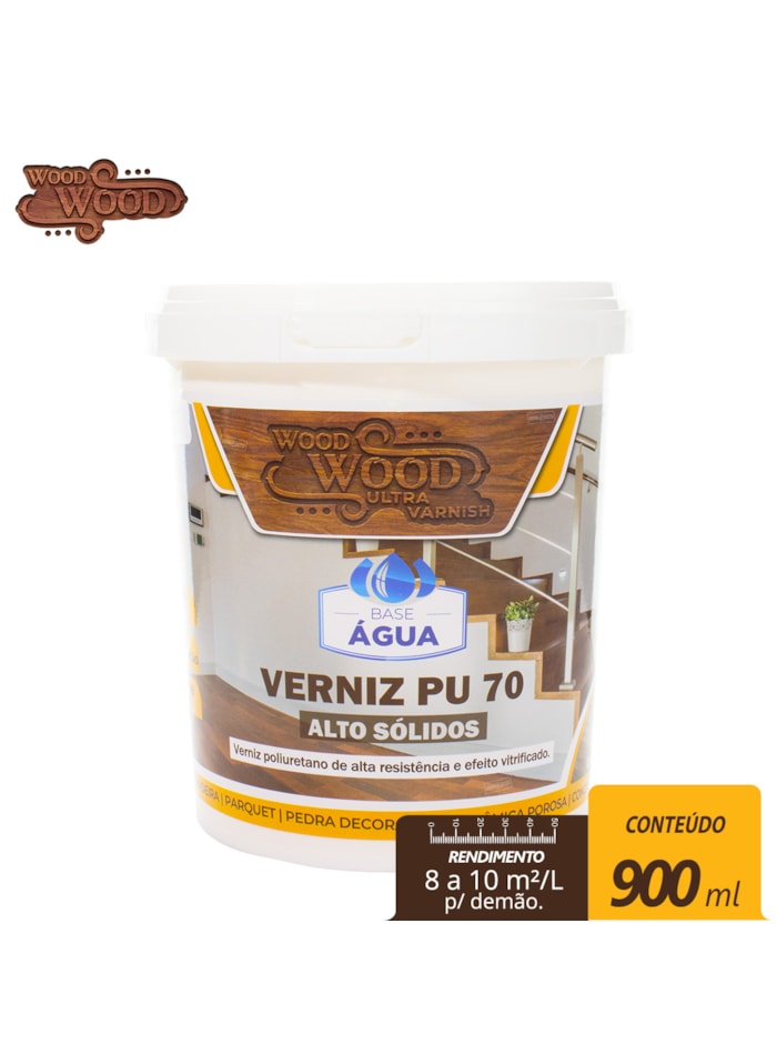 Verniz para Madeira á Base Água PU 70 900ML