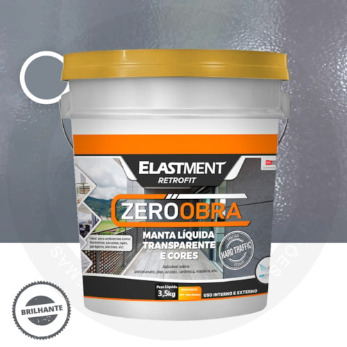 Verniz PU Manta Líquida Zero Obra Elastment 3,5KG Brilhante Cinza Escuro