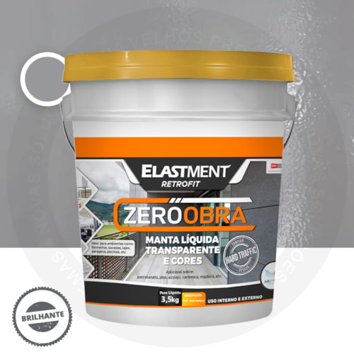 Verniz Pu Manta Líquida Zero Obra Elastment 3,5KG Brilhante Prata