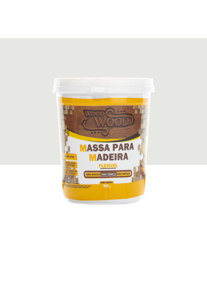 Wood Wood Massa Flex Reparo Fácil para Madeira 90G Branca