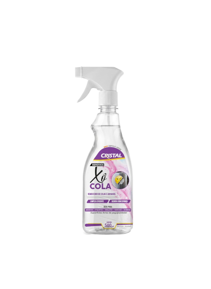 Xô Cola Cristal 500ML - Removedor de Colas e Adesivos para Etiquetas, Manchas e Resíduos Difíceis