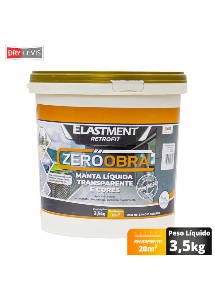 Zero Obra Elastment Verniz Pu Manta Líquida, 3,5KG Fosco Incolor - Resistente a Produtos Químicos, Fácil Limpeza