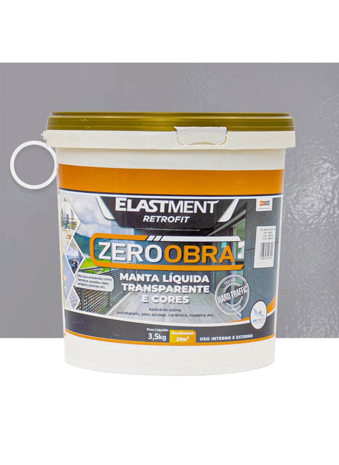 Zero Obra Elastment Verniz Pu Manta Líquida, 3,5KG Fosco Prata - Resistente a Produtos Químicos, Fácil Limpeza