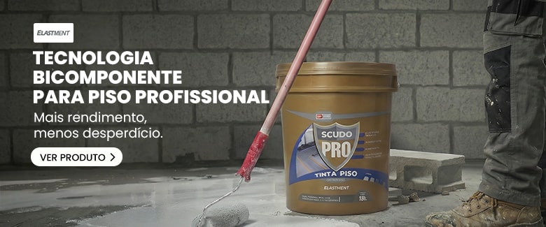 Scudo Pro, tinta bicomponente da Elastment para pisos de concreto, reboco e fibrocimento.